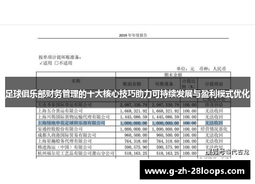 足球俱乐部财务管理的十大核心技巧助力可持续发展与盈利模式优化