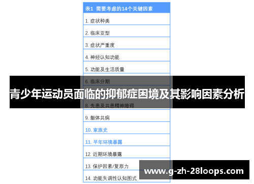 青少年运动员面临的抑郁症困境及其影响因素分析